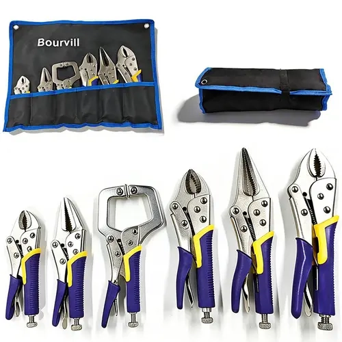 6-Piece Heavy Duty Vice Grip Set - Locking Pliers with C-Clamp & Roll Up Pouch,Must-Have for Mechanic & Home Repair #summervibes