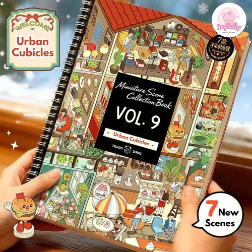 JoyJolly Telado Vol 9 Urban Cubicles Themed Scene Sticker Book - Scrapbook Supplies, Decorative Stickers, 7 New Scenes, DIY Craft Supplies for Adults, Miniatures, Friend Gift Ideas, Decorative Sticker