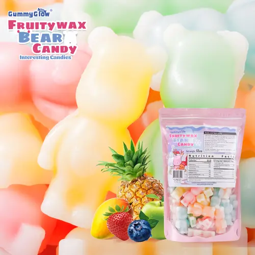 Brand New Upgrade!!! Fruity Wax Bear Candy 12oz Pack Five Flavors Wax Upgrade Bear Shape Retro Party Treats ASMR Sweet Bonbon Snack Fruitsnacks Viral Candy Wax Candy Bombs #DealsForYouDays Sour Variety Gummy