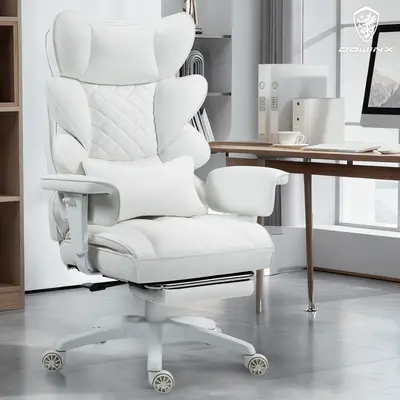 Summervibes Dowinx Big and Tall Executive Office Chair with Pocket Spring Cushion, High-Back Ergonomic Gaming Chair with Adjustable Lumbar Support, 3D Armrests & Retractable Footrest