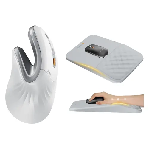 ProtoArc EM11 NL Adjustable Ergonomic PC Mouse Wireless, MP50 Anti-Slip Mousepad Bundle for Computers & Office Use