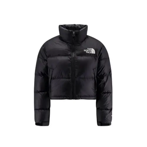 THE NORTH FACE Women's 1996 Retro Vintage Solid Cropped Puffer Jacket - Outdoor Water-Resistant Ripstop Fabric, Stylish Boxy Relaxed Fit, Zipper Pockets, Stowable Hood, Oversized Baffles, Everyday Sports Outerwear