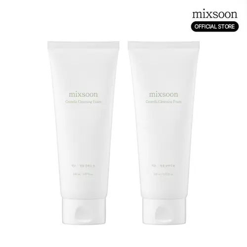 [mixsoon Official] Centella Cleansing Foam Duo (5.07 fl.oz/150ml x 2) - Mild, Low pH Moisturizing Cleanser for Glass Skin