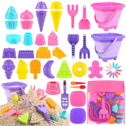 Dreamon  Beach Bucket Toys Set for Kids 3-10, Sand Bucket Shovels Set with Beach Molds, Sand Toys for Beach,  Summer Travel Sandbox Toys for Kids