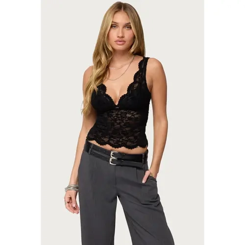 Araura Lace Velvet Floral Top