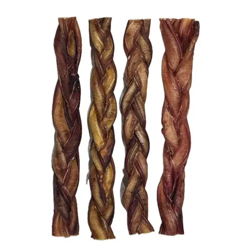 12-inch Braided Bully Sticks (4 Pack) Healthy, All-Natural, Long-Lasting Dog Chew Bones - Low Odor - Extra-Thick