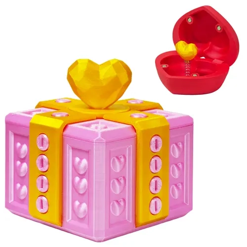 3D Printed Quirky Gift Box - Unisex Adult Endless Challenge, Hilarious Screw Task, Hidden Lock, Middle Finger Surprise, Heart-In-a-Box, Funny Birthday Gifts (Toys & Hobbies, Games & Puzzles)