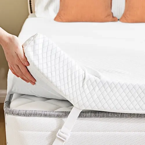 Sweetcrispy Twin Size Gel Memory Foam Mattress Topper - CertiPUR-US Certified Memory Foam Padding, Cooling Supportive High-Density Pad, Elastic Straps, Removable Soft Machine-Washable Polyester Fiber Cover, Back Pain Relief & Cooling Sleep Improvement