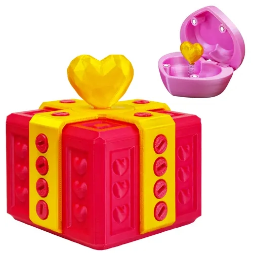 3D Printed Hilarious Screw Challenge Creative Puzzle - Heart-in-a-Box Valentine’s Joke Box with Mystery Middle Finger Surprise, Beginner-Friendly Unisex Toy, Birthday Humorous Gift