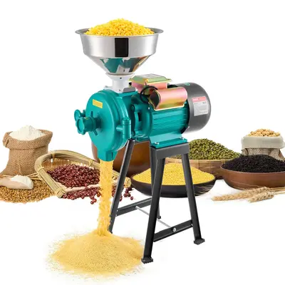 【fathersdaygift】VEVOR Electric Grain Mill Grinder,110 lbs/H Commercial Spice Grinders1500W Cast Iron Pulverizer Powder Machine with Non-Slip Rubber Feetfor Dry GrainsSpicesCerealsCoffeeCorn & Pepper, Four-In-One Grain Mills