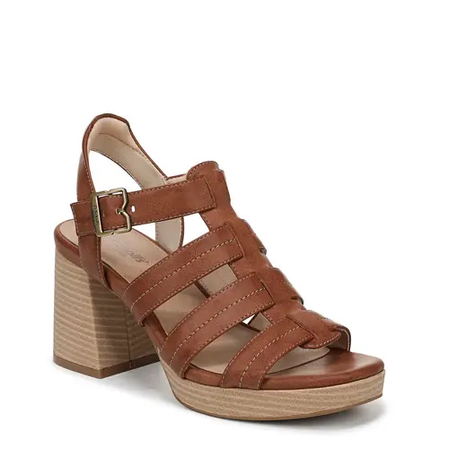 Dr. Scholl's Women's Makayla Classy Elevated Sandals - 3.375 Inch Chunky Block Heel, Open Toe, Adjustable Buckle, Recycled Strappy Evening Footwear with Cushioned Insole