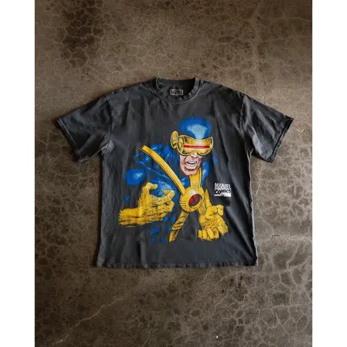 73Studio Marvel X-Men Cyclops Vintage T-Shirt Charcoal
