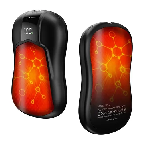 Magnetic Rechargeable Hand Warmers 2-Pack, Double-Sided Heated Electric Hand Warmers with AI Temperature Control & 3 Heat Settings, UL Certified Winter Hand Warmer for Christmas, Thanksgiving, Fishing, Golf, Camping & Outdoor Activities