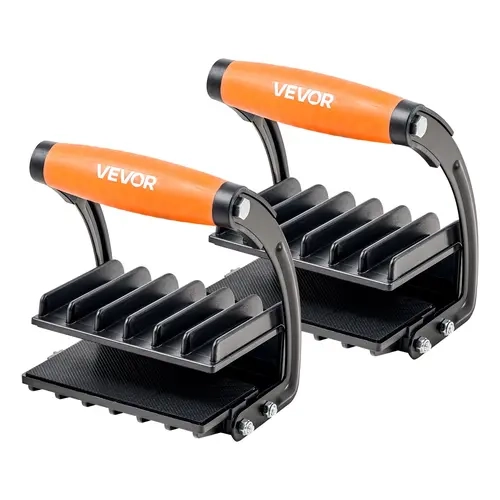 VEVOR 2-Pieces Adjustable Clamp Plywood Carrier with Steel Arms, 200 lbs Single Clamp Capacity, 0-1 inches Thickness Panel Transport, TPR Rubber Comfortable Grip, Durable Construction, Efficient Single-Hand Operation for Construction Plywood Boards
