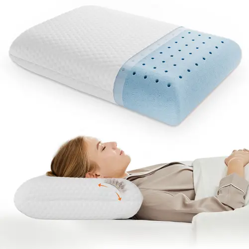 Sweetcrispy Orthopedic Memory Foam Sleeping Pillows - Memory Foam Cushioning, Cooling Gel Honeycomb Vent, Neck Relief, Good Posture, Removable Zipper Cover, Quick Clean, Machine Wash, Back Pain Solutions, Hotel-Grade Comfort
