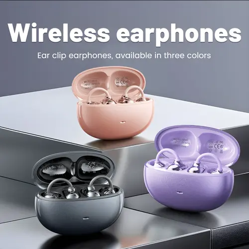 INSONIXN SK50 Clip-On True Wireless Earbuds (TWS) - Bluetooth 6.0 (2026), Ergonomic Design Headphones, Faster Stable Connection, Low Power Use, Waterproof, Portable, Plastic Build, Cable Management, Universal for Mobile Phones, Mother's Day Gift