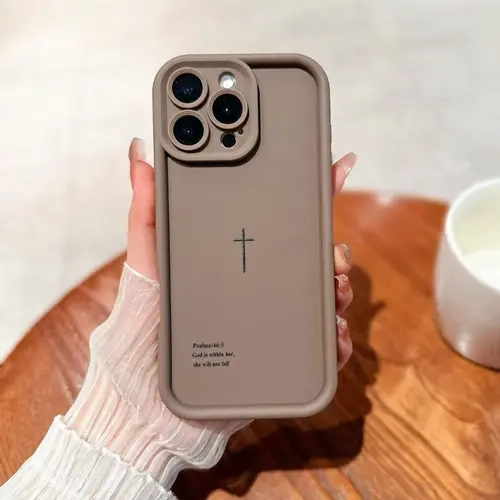 Bible Cross Cellphone Case - TPU Casing, Shockproof Protection, Lightweight Fashionable Design, Includes Lanyard, Fits iPhone 17/16/15/14/13/12/11 Pro Max, iPhone 15 Plus/16 Plus