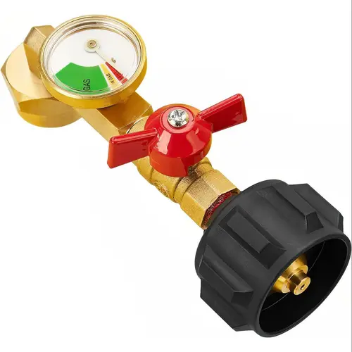 Durable PVC Propane Refill Adapter with Ball Valve, Glow-in-the-Dark Meter, Easy Visibility & Control - Fits 1-Lb Disposable Cylinders/Bottles from 20-Lb QCC1/Type1 Tanks, Outdoor Accessory, Men’s Gift, 1-Lb Bottles