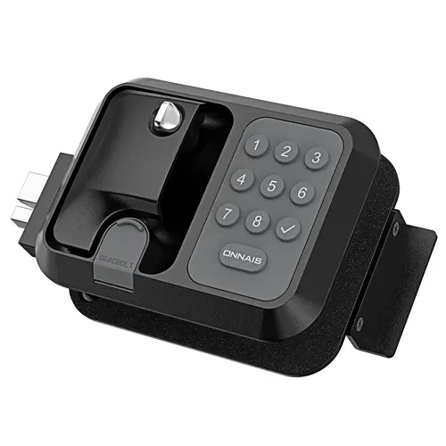 Wireless Electronic Door Lock for RV - Full Metal, Lock Door Security, RV-Ready Latch, Password & Remote Access, Anti-Theft Fitting, Assembly Parts for Trailer Camper Replacement