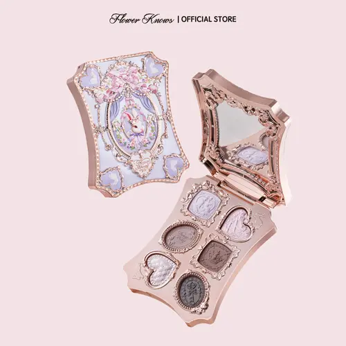 Flower Knows Bunny Garden Collection 6-Color Makeup Palette, Velvet-Matte Perfection, Soft-Focus Finish, Effortless Glide & Blend, All-Day Comfort, #sohochic, Ideal for Christmas gift, Black Friday