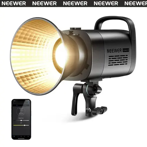 NEEWER CB60B 70W Bi-Color LED Camera Light - Compact Photography Fill Light, 180° Tilt Lock, CRI 97+ Accuracy, 0–100% Dimming, OTA Updates, Bowens Mount Ready, Bluetooth Video Lighting for Weddings, Studio Use (TikTok Shop Back to School)