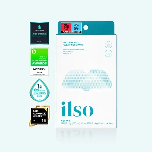 [ilso] Clear Nose Patch - No-Rub Blackhead Nose Patch to Absorb Sebum & Pore Gunk, Gentle Nose Strip Alternative, Dermatologist-Approved | 5 PCS | Korean Skincare for Clogged Nose Pores