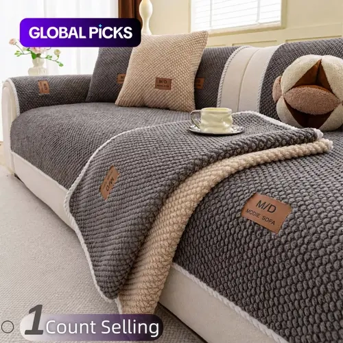 【Black Friday】Thick Plush Sofa Cover, Non-Slip, Washable, Pet-Friendly and Scratch-Resistant Soft Couch Protector for Sectionals, Loveseats and 3-Seater Sofas, Living Room Decor #GLOBAL PICKS