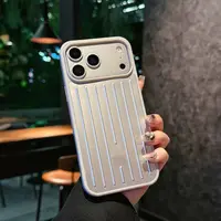 Aluminum Alloy Smartphone Cover - All-Inclusive Vertical Lines Design, Durable Protection, Ideal Gift for iPhone 16 Pro Max, 15, 14 Devices, Essential Mobile Phone Accessories by summerwins