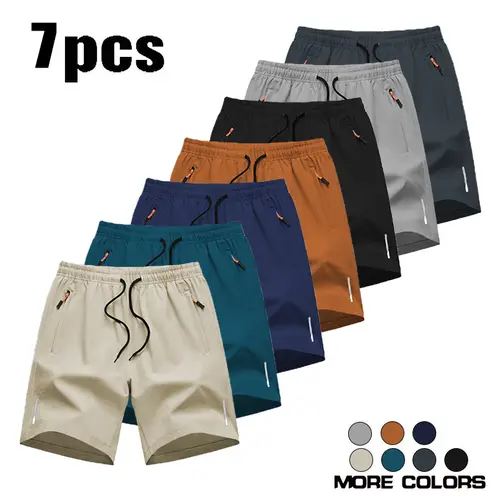 Men’s Quick-Dry Athletic Dry-Fit Adjustable Running Shorts - Solid Colour, Loose Fit, Drawstring, Zippered Pockets, Skin-Friendly, Lightweight - Fathers Day Gift Ideas, Gifts for Him, Suitable for Gym, Summer Wear,father'sdaygifts