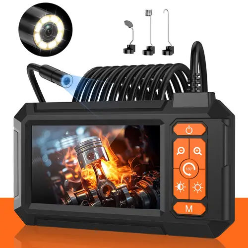Industrial Endoscope Camera - 4.3" HD Screen 4.3 Inches Snake Borescope, IP67 Rated, 8-LED Focus Lighting, Lithium-Ion Batteries, Car Repair Diagnostic Tool for Vehicle Cars Inspection, Tools and Gadgets