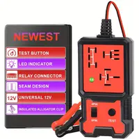 12V Universal Handheld Compact Car Diagnostic Tool - Car Repair Tools with Portable Design, LED Indicator, 4-Pin Relay Connector, Insulated Alligator Clip, Test Button for Circuit Test, Vehicle Diagnostics