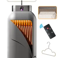 DDZJIAN Portable 600W Corded Clothes Sterilizer Dryer - 3D Even Drying, Drip-Free Top, Fold & Go Bag, Timer, Remote Control, 1 Mini Hanger, 11-20 Garments Capacity, 1/2/4/8 Hours Settings, Small Space-Apt for Apartments