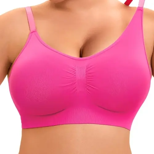 Women's Seamless Wireless Stretch Sports Bra with Removable Padding, Fitted Solid Color, Ideal for Sports and Daily Wear, Comfortable and Stylish, Yoga Bra, Workout Bra, Exercise Bra, Training Bra