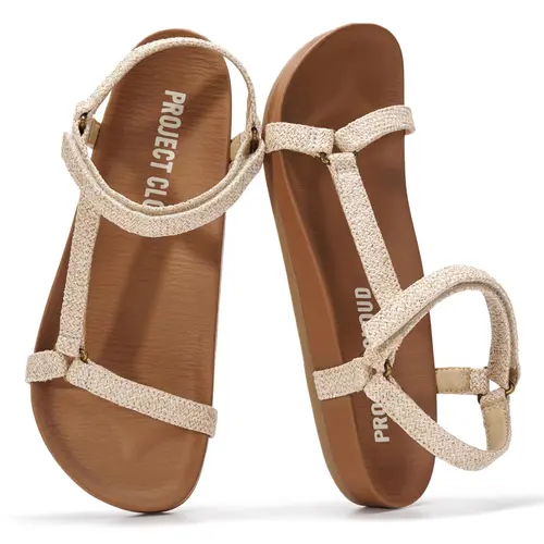 Project Cloud Women's | Platform Sandals Women | Plush and Soft Insole | Lightweight | Non-Slip - Brandy