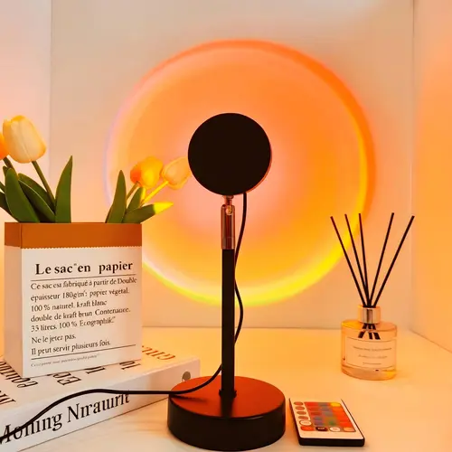 Sunset Lamp Projector Light, Upgraded 180° Rotating 16 RGB Colors Atmosphere Light, sunset moon lamp 4 Modes, Starry Sky Lamp for Bedroom, Couples, Aesthetic Room Decor, Photo Lighting & Gift, Mood lighting Sunset hues, bedroom night light ,#Summervibes
