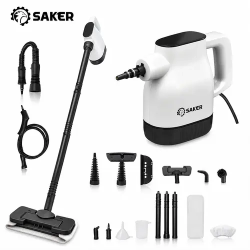 Saker Ever Steam Instant-Heat Steam Cleaner | Portable Handheld Steamer with Mop Attachment, Continuous Water Refill, Rapid Heating for Home, Car & Deep Cleaning