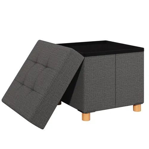 Storage Ottoman with Ample Storage Space Modern Tufted Fabric Design Sturdy Construction Versatile Use as Extra Seat for Guests Easy Assembly