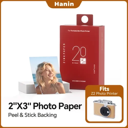 Z1/Z2 Photo Paper Refills – 2×3” Instant Photo Paper with Sticky Back for Instant Cameras, 20 Sheets