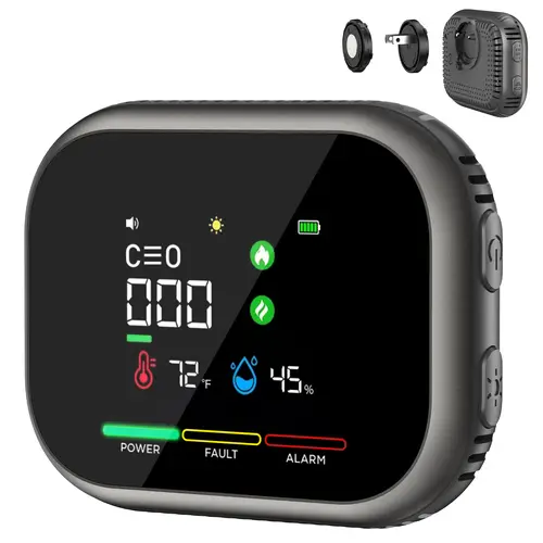 VASAIKO Smart Home Guardian Air & Temp Monitor 6-in-1 Portable Detector with Natural Gas Detection Temperature Humidity Sensors High-Definition Display Accurate Alerts Summervibes outdoorfun