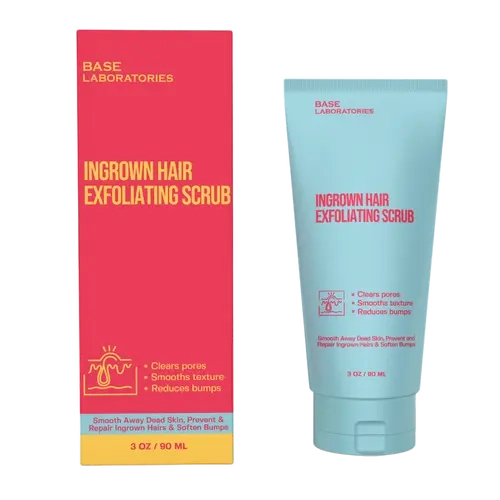 KP Exfoliating Body Scrub – AHA + BHA Ingrown Hair & Razor Bump Treatment for Legs, Arms, Bikini Line & Underarms – Sea Salt, Lactic Acid, Glycolic Acid & Salicylic Acid Smooth Strawberry Skin & KP Bumps