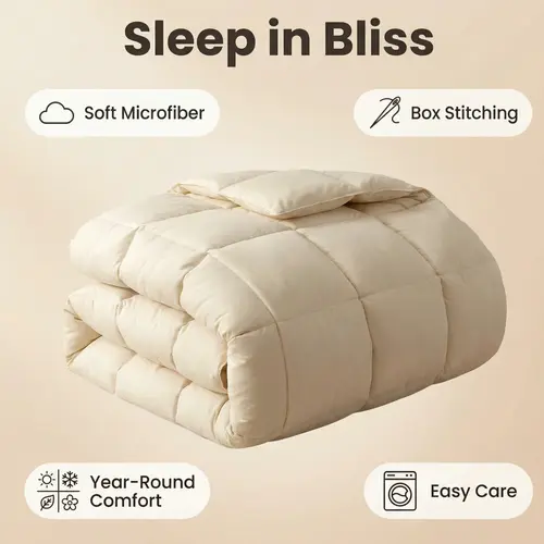 Cosybay Fluffy Down Alternative Duvet Insert - Lightweight, Cuddly, Easy Care Quilted Bedding Comforter with Corner Tabs, Box-Stitched for Full/Queen/Twin Sizes, Cosy Home Duvets for Cozy Aesthetic Valentine's Day Gift