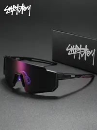 SUPKLEY Unisex Large Frame Sports Outdoor Sunglasses, Sporty Sunglasses, Sports Eyewear, Summer Sports Glasses, with TAC One-Piece Anti-Glare Lens, Multi-Colored Frames, Perfect for Street Photography & Outdoor Sports, Fashion Accessory, Gift Choice