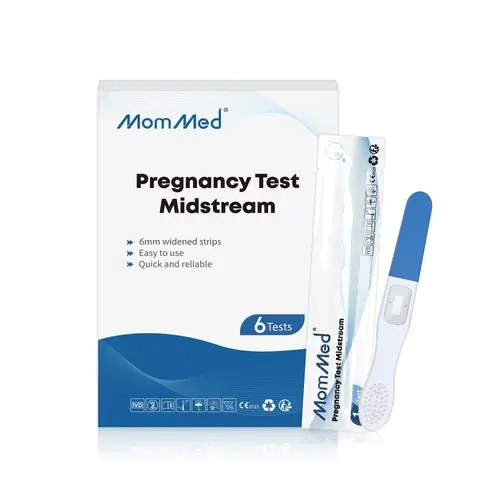 MomMed Home HCG Pregnancy Test Kit - HCG Specific, 6 Individually Packed Midstream Strips, 99%+ High Accuracy Rapid Detection for Pregnant Women, Healthcare Fertility Care Supplies