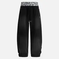 Aelfric Eden Baggy Sweatpants Wide-Leg  Leopard Double Waist Layered Print Soft  Unisex Streetwear Casual Joggers,summerwins,father'sdaygifts