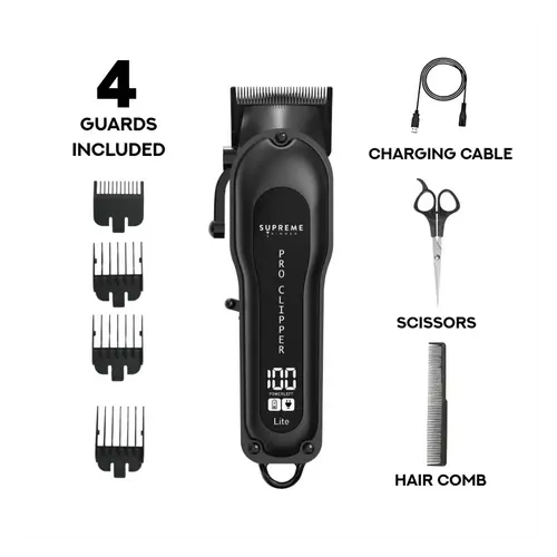 Supreme Trimmer Pro Clipper Lite – Professional Hair Clipper for Fades, Tapers & Home Haircuts