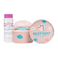 Megababe Body Dust Powder & Dust Puff Applicator Set | Talc-Free Sweat-Absorbing Body Powder (6 oz)
