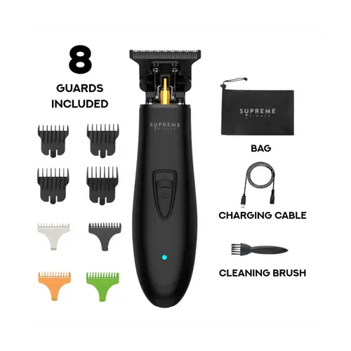 Supreme Trimmer T-SHAPER Zero Gap Hair Trimmer – DLC T-Blade, 120 Min Runtime, 8 Guards