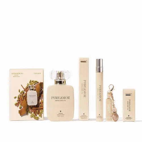 PUREAMOR Santal Luxe P12 Phthalate-Free Paraben-Free EDP Pheromone Women's Fragrance - High Quality Smooth Scent, Artistic Signature Spray, Daily Elegance Genderless Woody Spicy Quiet Luxury with Cardamom, Iris, Sandalwood, Leather Notes (2ml/12ml/30ml)