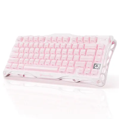 GravaStar Mercury K1 - Sakura Pink 75% Pink Wireless Creamy Keyboard, Aluminum Alloy Exoskeleton Design Mechanical Gaming Keyboard, Creamy Keyboard, Gasket Hot-Swap Socket, Linear Switches, RGB Backlit summerwins DealsForYouDays