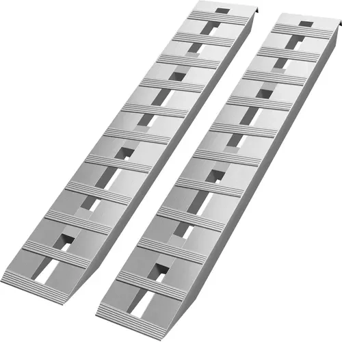 【Fallpicks】VEVOR Aluminum Trailer Ramp Set, 2-Piece with Organizer, 8810LBS Max Total Capacity, 16" Load Range, Beavertail Hook End, Bearing-Equipped for Loading/Unloading Vehicles, Tractors, Dirt Bikes, Outdoor Use